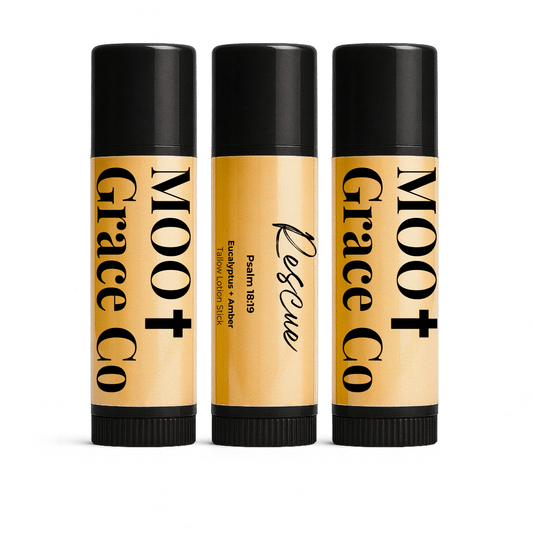 Rescue – Eucalyptus + Amber Tallow Lotion Stick